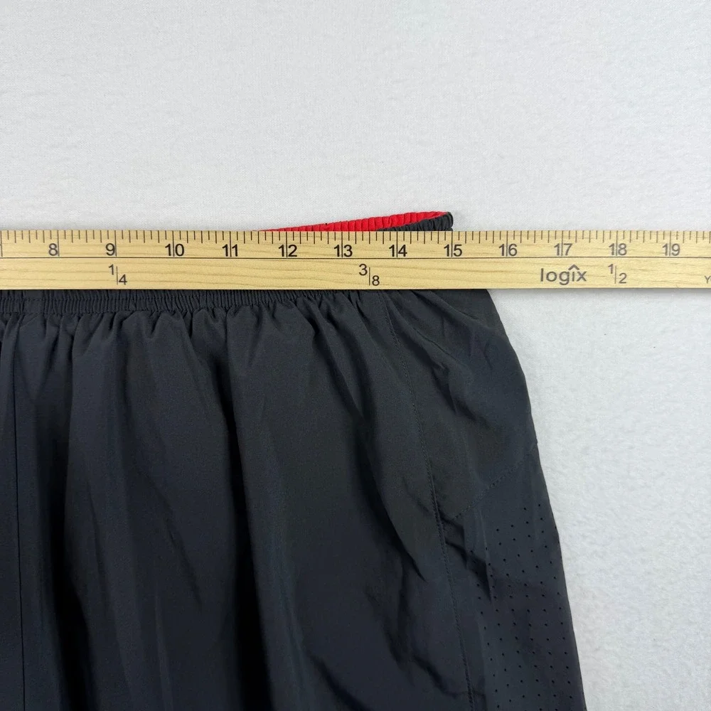 Nike Dri-FIT Running Shorts Mens XL Black Red Liner Zipper Pocket 7 Inch Inseam